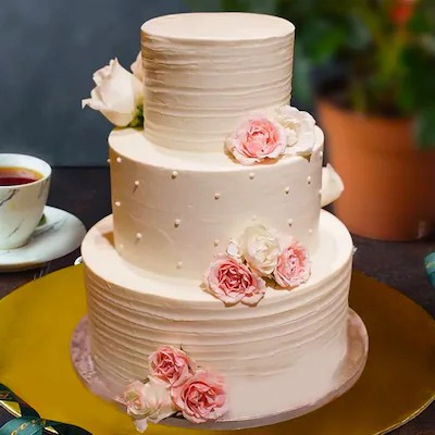 Tier Floral  Wedding Cake